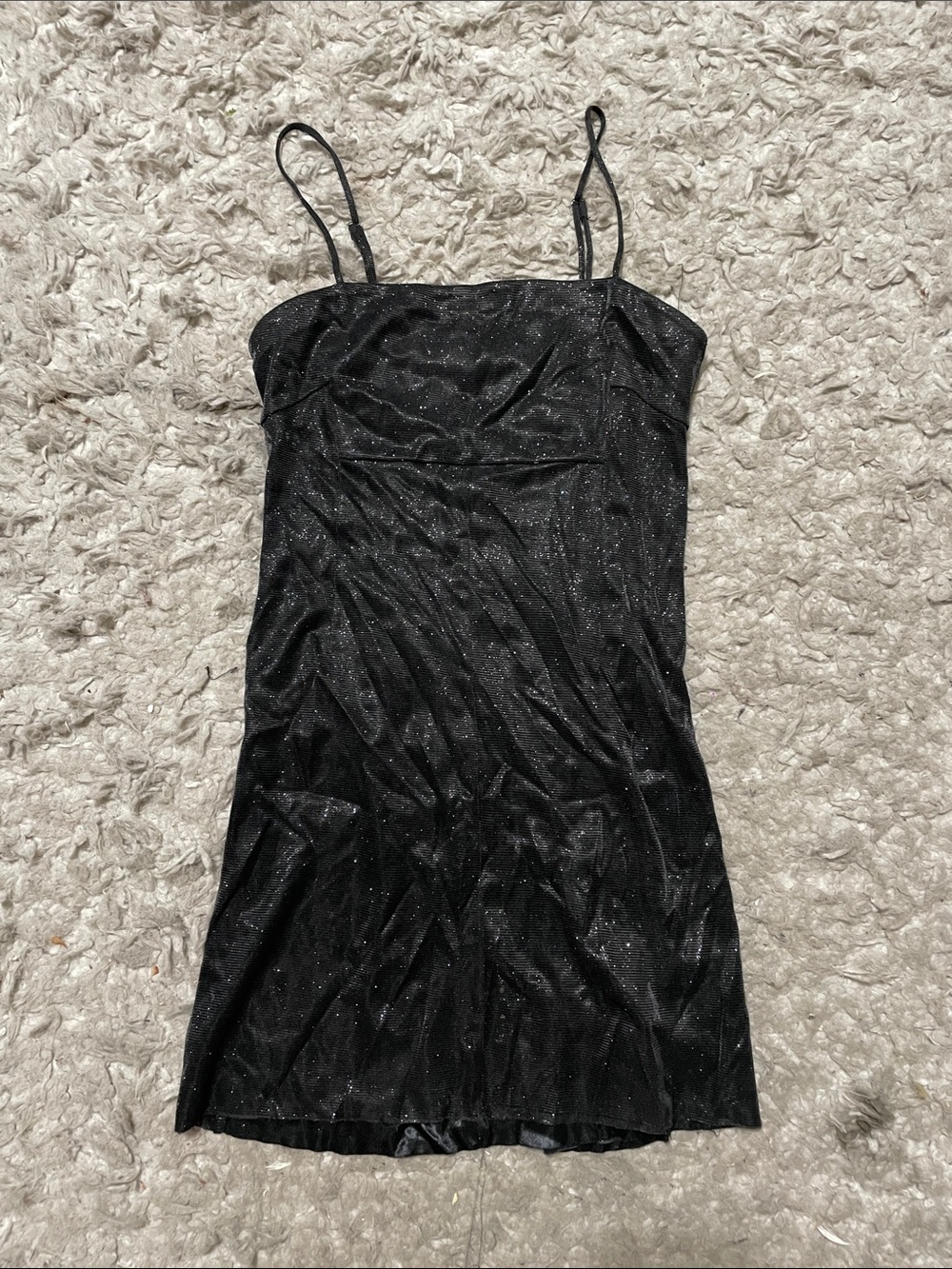 Urban Outfitters Black Sparkle Slip Mini Dress